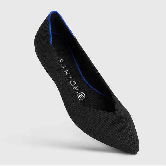 Rothy's Shoes - Rothy's Black Flats with Blue Trim